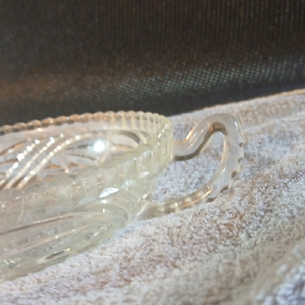 Vintage Clear Glass candy dish with Intricate Design - Picture 3 of 3